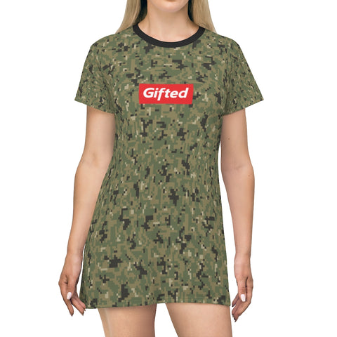 Gifted Digi Camo – All Over Print T-Shirt Dress